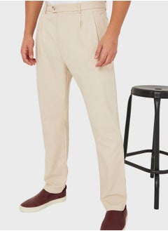 Buy Essential Pleated Slim Fit Pants in Saudi Arabia