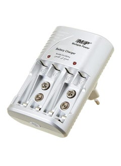 Buy Super Battery Charger For Cameras and Devices ,  MP-709 AA/AAA 9V Ni-MH/Ni-CD Battery Charger Silver Details in Egypt