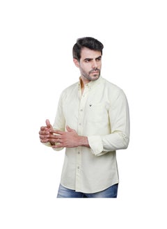 اشتري Coup Basic Shirt For Men - Regular Fit - Light Yellow في مصر