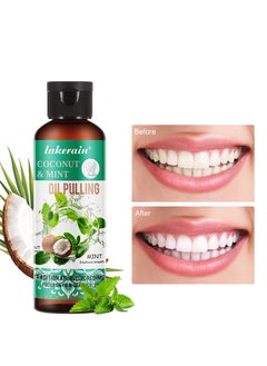 اشتري Coconut & Mint Oil Pulling Mouthwash Bad Breath Treatment for Adults, Dry and Bad Mouth Smell Removing Drops, Easy to Carry and Handy Fresh Breath Oil Serum 60ml في السعودية