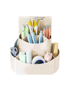 Buy Rotating Pen Holder Desk Organiser Compartments, Improved Large Capacity, 360° Rotatable, Can Hold Pencils, Colouring Pencils, Various Stationery and Paper Clipboard in Egypt