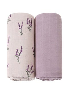Buy Baby Swaddle Blankets Girls Organic Muslin Swaddle Blankets Unisex Swaddling Wrap Receiving Blanket Neutral For Newborn 100% Organic Cotton Large 47 X 47 Inches Lavender & Mauve in UAE