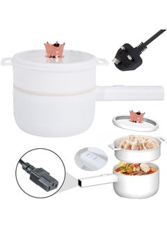 Buy Electric Hot Pot with Steamer, 2L Multifunction Electric Cooker for Shabu-Shabu, Stir Fry, Noodles, Pasta, Nons-tick Frying Pan for Sauté, Power Control Ramen Cooker (2L) in Saudi Arabia