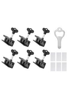 Buy Window Locks 6 Sets Sliding Window Locks with Key Easy to Install for Vertical & Horizontal Sliding Windows Doors Adjustable Security Window Lock for Patio Bedroom Home and Office Black in Saudi Arabia