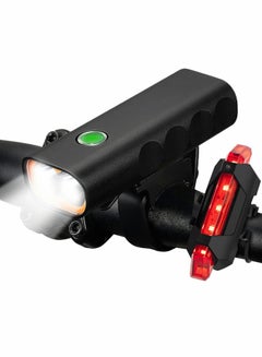 Buy Bike Light Set Powerful IPX6 Waterproof Headlight Bright LED USB Rechargeable Bicycle Light in Saudi Arabia