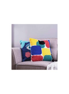 اشتري Maxmima Color Punch Embroidered Filled Cushion 45x45cm-yellow في الامارات