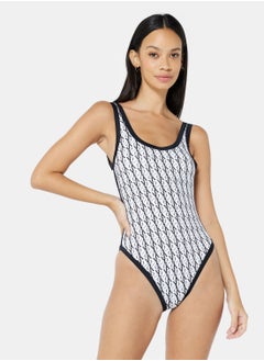 Buy Logo All Over Print Swimsuit in UAE