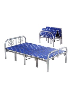 Buy Foldable and adjustable single bed, heavy duty, with a metal steel bed frame and settings without tools, size 90 * 190cm in Saudi Arabia