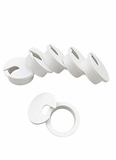 اشتري 6pcs Desk Grommet 1-3/8 inch Table Plastic Wire Cord Cable Grommets Hole Cover, for Office and Home PC Desk Cable Cord Management Organizer (White) في السعودية