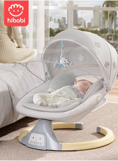 Buy Luxury Automatic Electric Baby Swing Chair Cradle for baby With 5 Adjustable Swing Speed Remote Electric Swing with Soothing Vibrations Music Mosquito Net Safety Belt Kids Toys Swing for Babys Grey in UAE