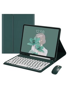 Buy Lightweight Smart Cover with Magnetically Detachable Wireless Keyboard for Apple iPad Mini 2021 (6th Generation) 8.3-Inch Green in Saudi Arabia