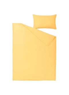 Buy Duvet Cover And Pillowcase, Yellow, 150X200/50X80 Cm in Saudi Arabia