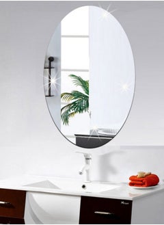 اشتري 3D Elliptical Mirror PVC Wall Sticker 27 x 17CM في الامارات