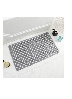 Buy Non-Slip Bath Mat, Soft TPE Shower Mat with Suction Cups and Drain Holes, Bathroom Anti-Slip Mat for Shower, Bathtub (120 * 80cm, Grey) in UAE