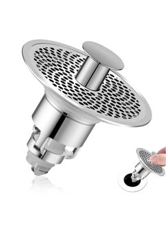 Buy SYOSI Bathroom Sink Stopper, Universal Basin Pop Up Bathroom Drain Stopper Bounce Wash, Anti Clogging Bathroom Sink Strainer with Hair Catcher for 1.18 "- 1.5" Basin Bathtub Drain Holes  (Silver) in UAE