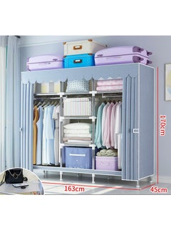 Buy Premium Wardrobe Clothes Storage Organizer Fabric Wardrobe For Clothing 163*45*170 in Saudi Arabia