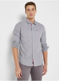 Buy Micro Checkered Pure Cotton Slim Fit Casual Shirt in UAE