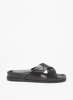 اشتري Women Textured Slip-On Cross Strap Sandals في الامارات