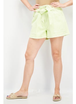 Buy Women Solid Denim Shorts, Mint Green in UAE