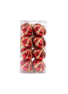 Buy Christmas Ornaments Decoration Red 8 Pc 4 Cm in UAE