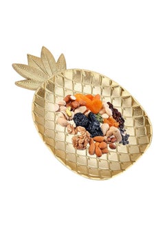 اشتري Hometaste Wooden Golden Tray Pineapple Leaf Shape And Round Shape Snack Fruit Bowl Wooden Storage Tray Serving Trays For Home Kitchen Plate Candy Dish Nordic Style Leaf (Small (Pineapple Tray)) في الامارات