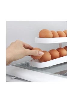 Buy Rolling Egg Holder,Auto Rolling Design Egg Container - Space Saving Kichen Countertop Organizer, 2 Tier Egg Container Tray for Fridge Countertop Pantry Generic in UAE