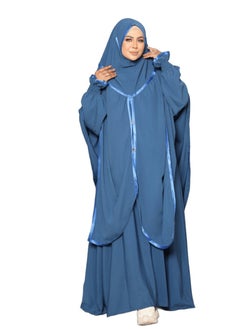 Buy Iedna the material is royal crepe, it consists of 3 pieces, a niqab and a robe, and its clothing is one size and fits up to 120 kilos for women. in Egypt