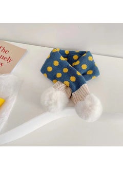 اشتري Winter Kids Knit Scarf Cartoon Plush BearBlue and yellow dots Blue and yellow dots في السعودية