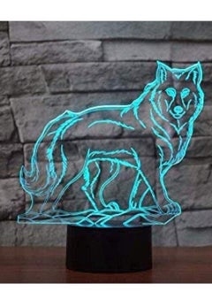 Buy Wolf Multicolor Night Light with Remote Control 16 Colors LED Touch lamp Table Lamp Bedroom Decoration Lamp Children's Gift in UAE