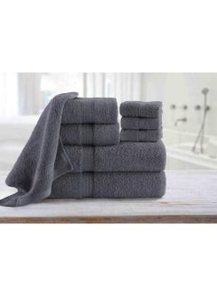 اشتري 8 PIECE TOWEL SET GREY HOTEL QUALITY COMBED COTTON في الامارات