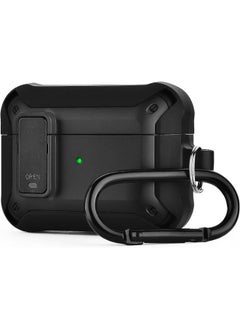 Buy Ecosystem Compatible with Airpods Pro 1st Case with Lock Design and Keychain, Full-Body Rugged Military Grade Protective Cover for Man,Compatible for Airpod Pro 1st Generation Case 2022 (Black) in Egypt