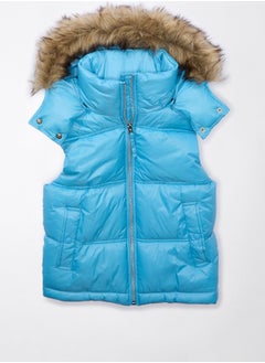 Buy AE Faux Fur Hooded Puffer Vest in Egypt