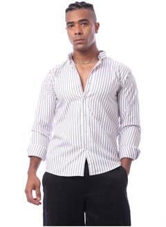 اشتري White Cotton Striped Comfy Shirt في مصر