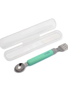 Buy Detachable Spoon And Fork With Carrying Case - Green And Grey in Saudi Arabia