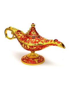 Buy Aladdin Magic Genie Lamps - Classic Vintage Legend Magic Genie Light Costume Lamp for Home Wedding Table Decoration (Golden - Red - 12 CM Width) in Egypt