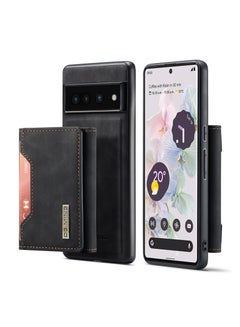 Buy Wallet Case for Google Pixel 7 Pro, DG.MING Premium Leather Phone Case Back Cover Magnetic Detachable with Trifold Wallet Card Holder Pocket (Black) in UAE
