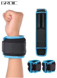 اشتري 1 Pair Ankle Weights Sets 3 KG Ankle and Wrist Weights for Women and Men, Velcro Straps Weight-Bearing Exercise Leg Arm Wrist Strap or Foot Exercise Training Workout Walking Jogging Yoga في السعودية