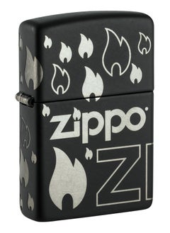 Buy Zippo 48908 218 Zippo Design Black Matte Windproof Lighter in UAE