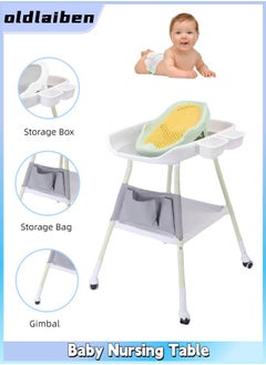 Buy Portable Baby Changing Table Height Adjustable Changing Table Dresser Changing Station for Infant Waterproof Diaper Changing Table Pad Topper Mobile Nursery Organizer for Newborn Essentials in Saudi Arabia