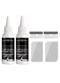 Buy 2x50ml Car Windshield Crack Scratch Resin Repair Tool For Glass Chips And Cracks, DIY Car Windshield Repair Kit, Car Windscreen Glass Repairing Glue For Bulls Eyes, Star Half Moon, Start-Shaped Crack in UAE