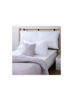 Buy Basic Stripe Roll Comforter 135x220cm - Light Grey in UAE