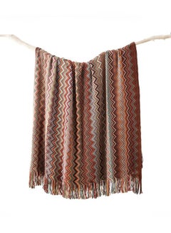 اشتري Soft Knit Throw Blanket Red/Brown 127 x 172cm في السعودية