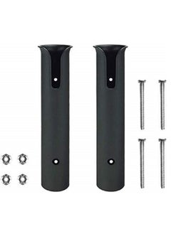 Buy Fishing Rod Holder Bracket Wall Mounted Boat Side Mount Tool Tube Links with Screws Pole Tube,Fishing Rack for Kayak Cooler Trailer (Black)2 sets in Saudi Arabia