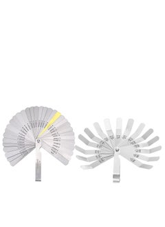 Buy 2Pcs Feeler Gauge with 32-Blade and Offset Feeler Gauge with 16-Blade, Gauge Dual Marked Metric and Imperial Gap Measuring Tool in Saudi Arabia