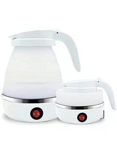 Buy Travel Foldable Silicon Water Heater Jug Collapsible Mini Portable Electric Kettle (White) in UAE