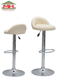 Buy MHF Home Decoration Swivel High Chair Bar Stool Adjustable Up Down Stainless Steel Base Office Restaurant Furniture-214-OFFWHITE in UAE