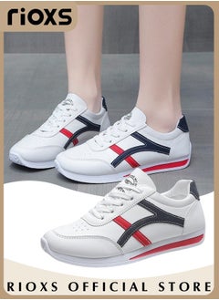 Buy Women's Casual Fashion Sneakers Lightweight Low Top Sports Shoes Comfortable Breathable Flat Shoes in Saudi Arabia