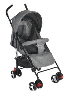 Buy Foldable Baby Stroller Reclining Seat For Sitting And Sleeping Grey in Saudi Arabia