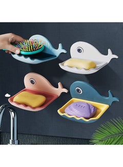Buy wolpin Soap Stand Holder For Bathroom Kitchen Sink Magic Stickers Wall Mounted (Pack Of 4 Pcs) Soap Dish Holder, Fish Design Multicolour(Plastic) in Egypt