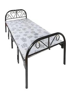 Buy Foldable and adjustable single bed, heavy duty, with a metal steel bed frame and settings without tools, size 90 * 190cm in Saudi Arabia